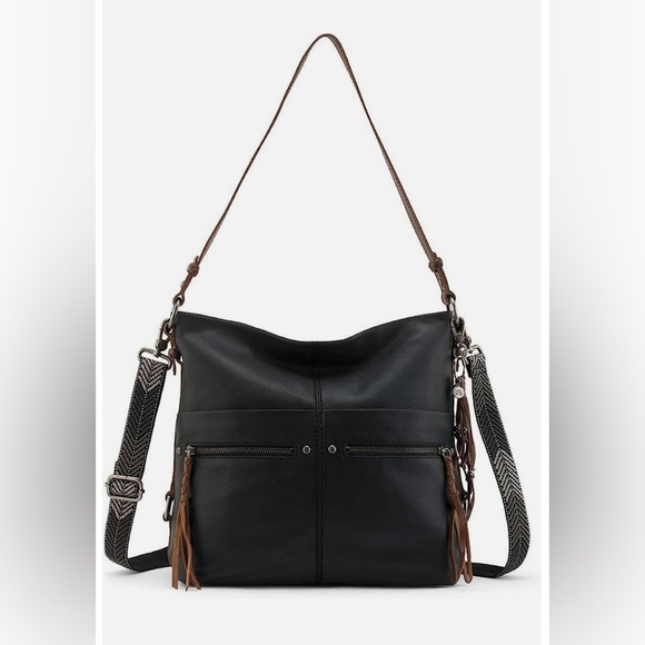 The Sak Handbag Ashland Vintage Leather Bucket Bag Black AUTHENTIC - Picture 11 of 14